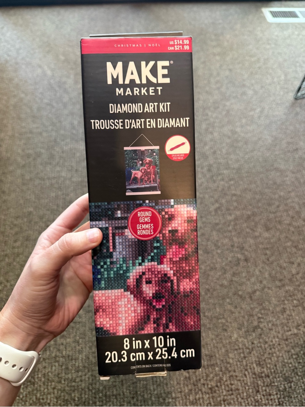 Makers Market Pink & Green Diamond Art Kit - 8 x 10 Home Wall Decor